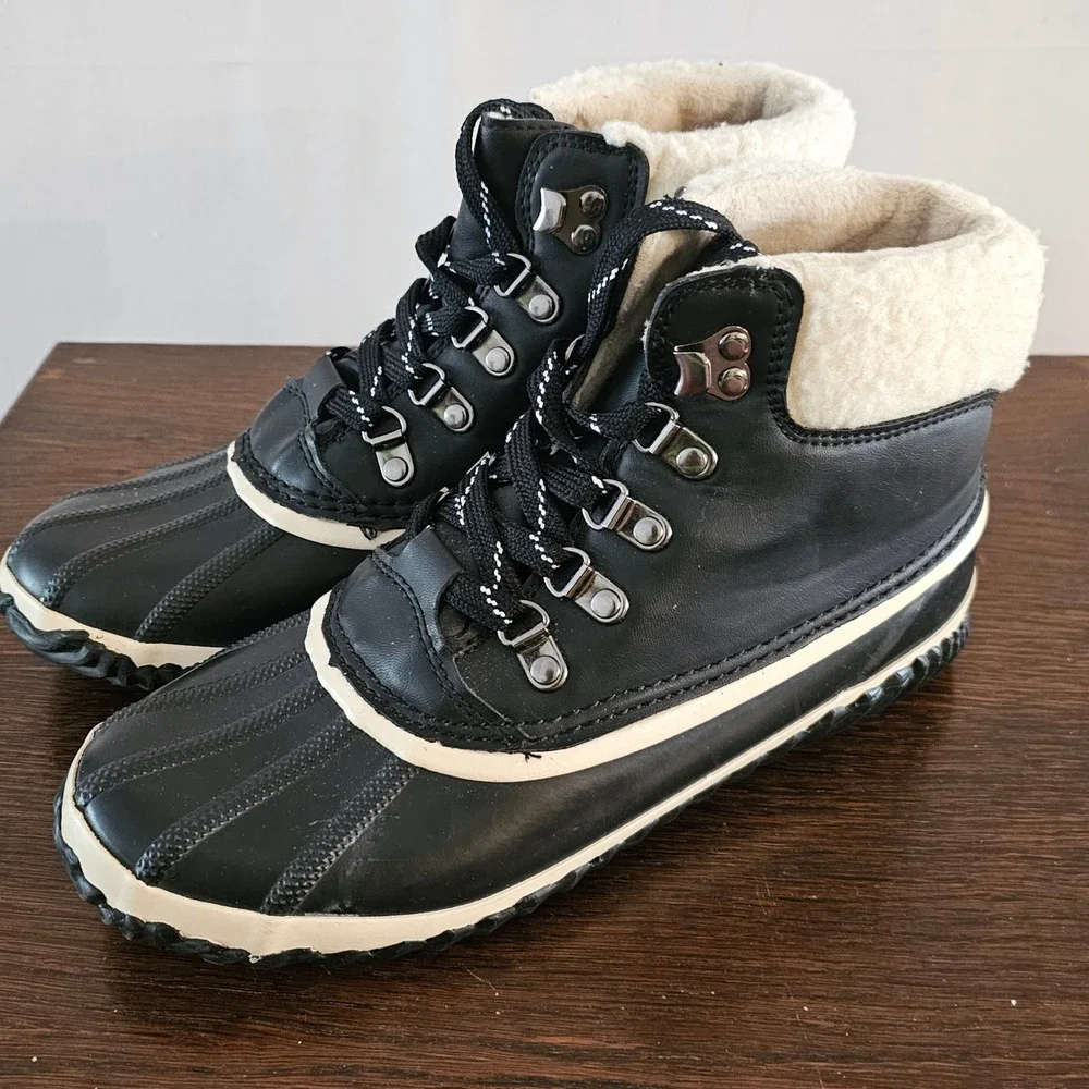 JBU by Jambu Alison Waterproof Duck Boots Black Faux Fur Winter B1ALS01 Mens 8.5